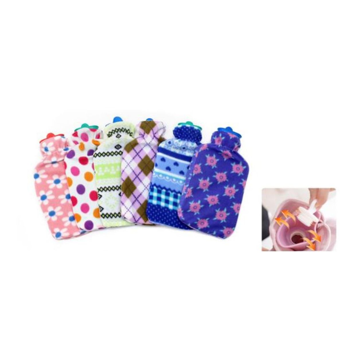 GENERICO - Bolsa De Agua Caliente 1.75L - Goma Reforzada Colores Surtidos - Tapa Hermética Antiderrames 1PCS