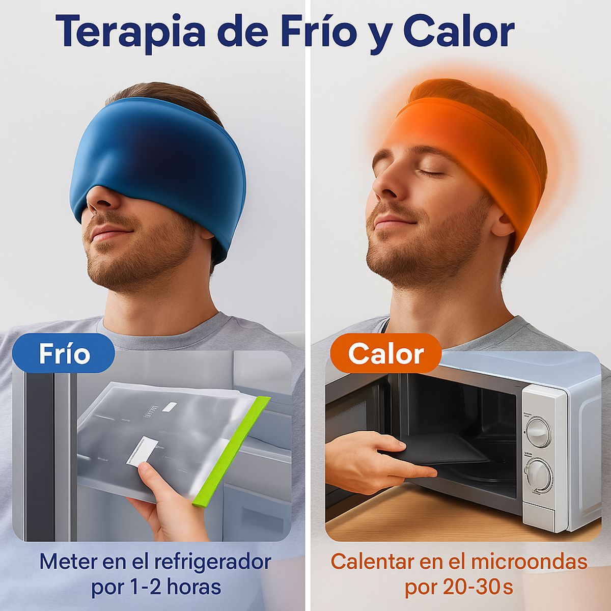 GENERICO - Gorro Gel Frío 360° Alivia Migraña, Dolor De Cabeza Y Estrés