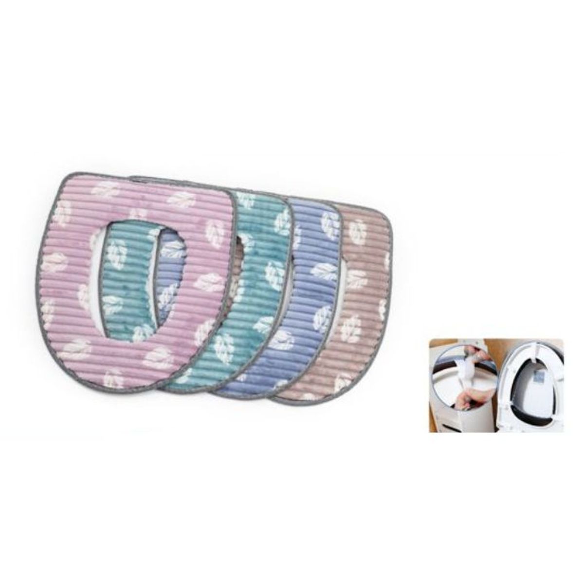 GENERICO - Funda Para Asiento De Inodoro De Felpa Lavable - 1 Unidad Color Surtido - Ajuste Universal Elástico