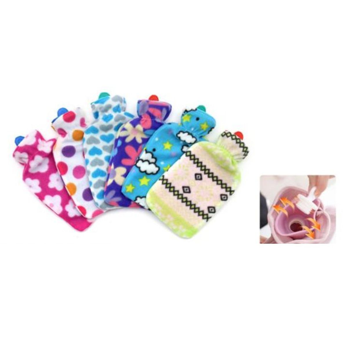 GENERICO - Bolsa De Agua Caliente 1 Litro - Goma Reforzada Colores Surtidos Tapa Hermética 1PCs