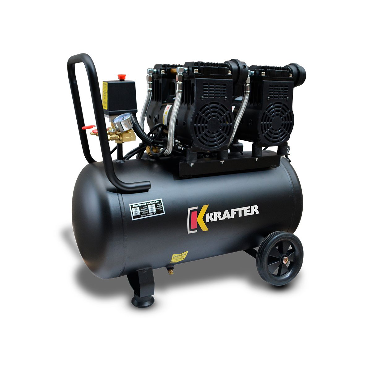 KRAFTER - COMPRESOR DE AIRE LIBRE DE ACEITE 50L 1,1KW KRAFTER