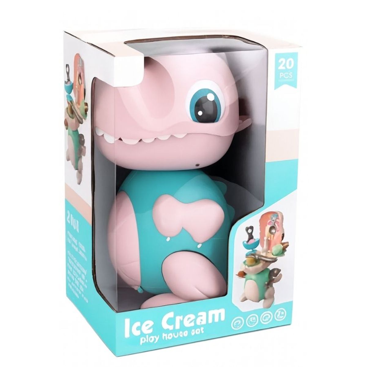GENERICO - Maleta Dinosaurio Helados Juguete Manual Heladería 20 Piezas
