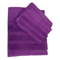 ILLUSIONS - Set Toalla Baño + Mano 100% Algodón 500 Grs Morado