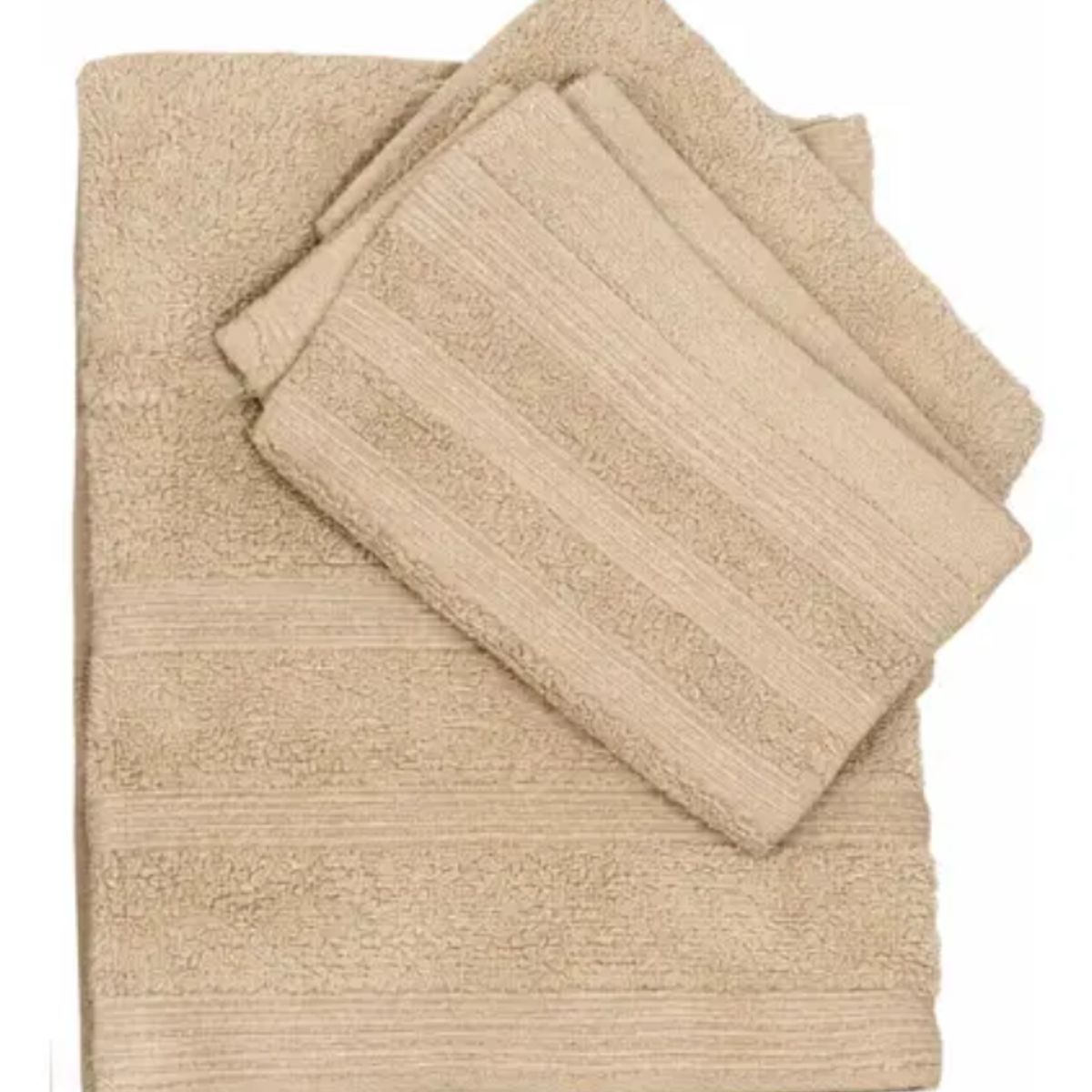 ILLUSIONS - Set Toalla Baño + Mano 100% Algodón 500 Grs Illusions Beige