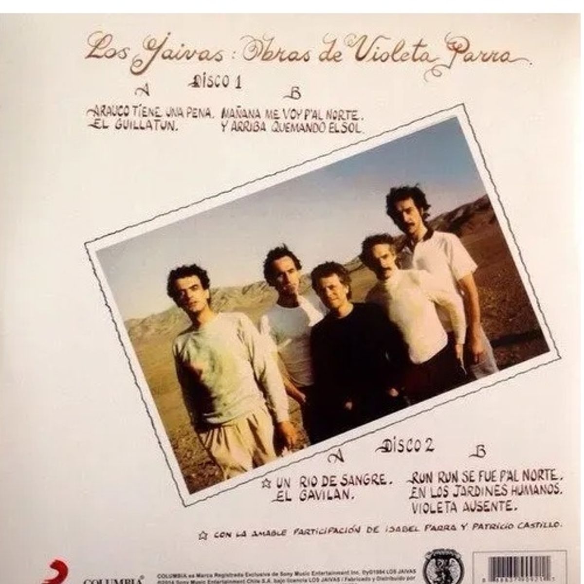 SONY - Vinilo Los Jaivas Obras de Violeta Parra