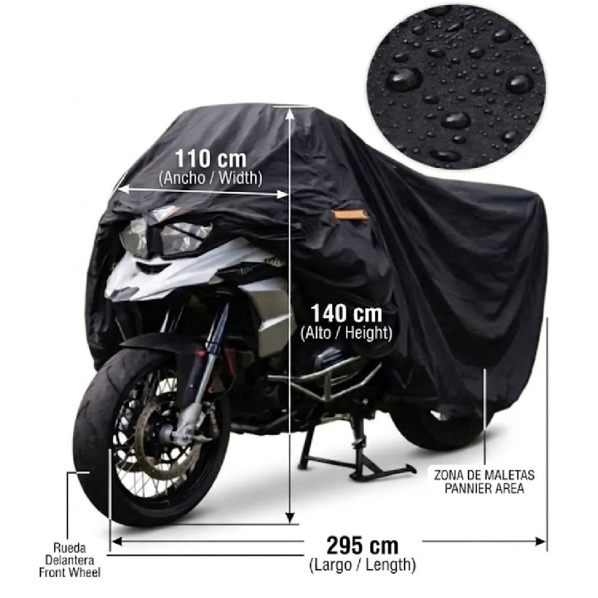 GENERICO - Funda Para Moto Adventure Con Ojales