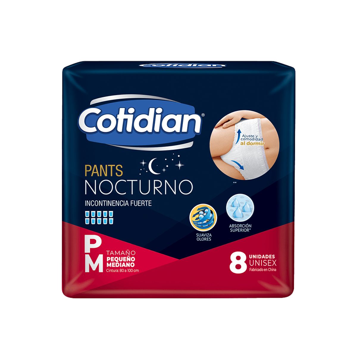 COTIDIAN - Pants Nocturnos P/M 8 unidades