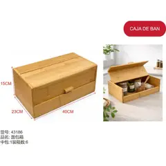 GENERICO - Caja para pan (MADERA - RECTANGULAR) 43186