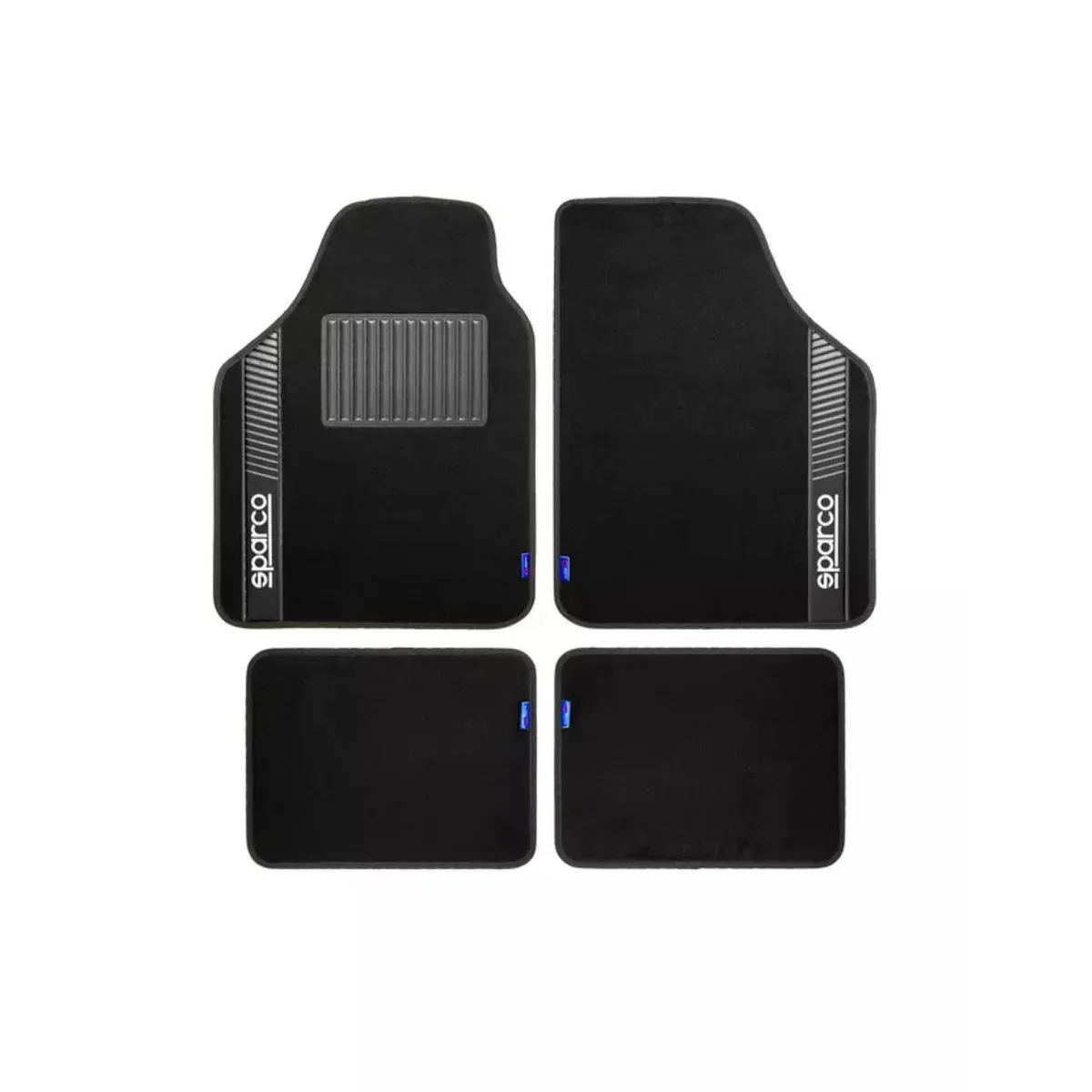 SPARCO - Set 4 Piezas Alfombras Piso Automovil Negro Sparco Ergonomicas