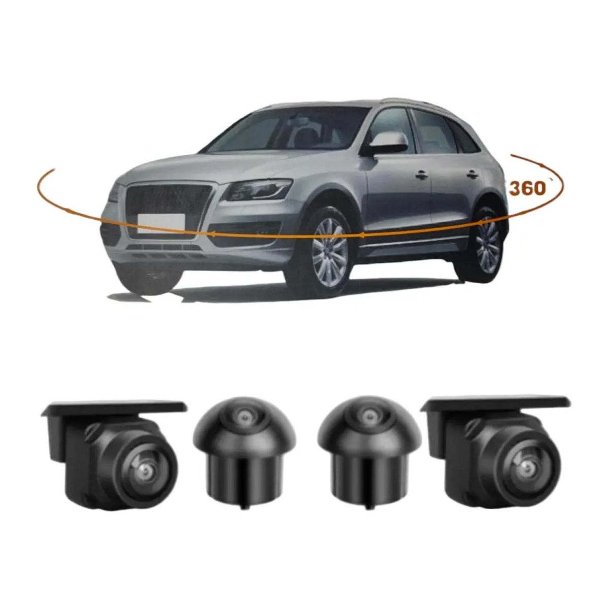 AIWA - Kit 4 Camaras Para Automovil Sistema 360° Con Cableado Aiwa