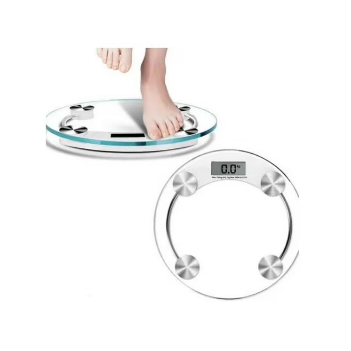 DBLUE - Pesa Balanza Digital De Baño Redonda LCD 180Kg Dblue