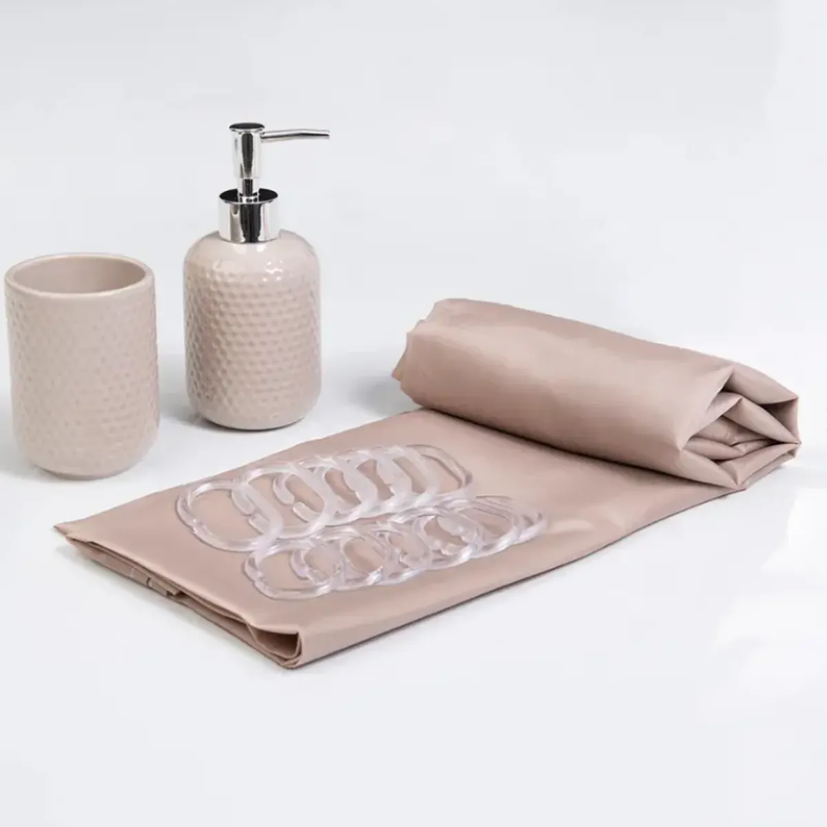 MASHINI - Set Cortina De Baño 4 Piezas Mashini Arena