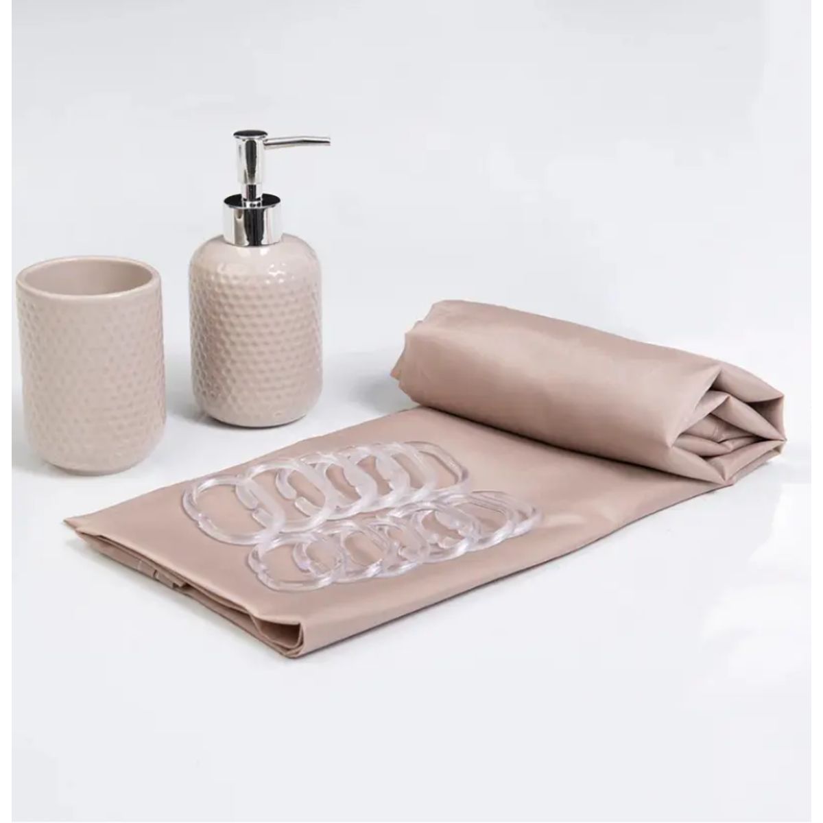 MASHINI - Set Cortina De Baño 4 Piezas Mashini Arena