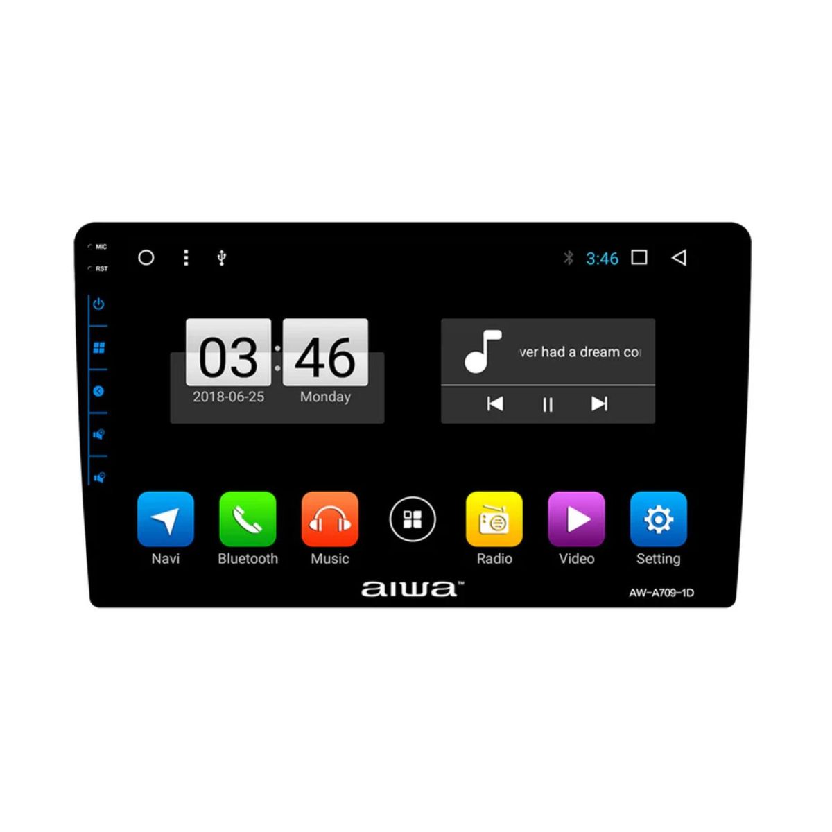 AIWA - Radio Pantalla Android Para Automovil 9 HD WiFi AW-A709 Aiwa
