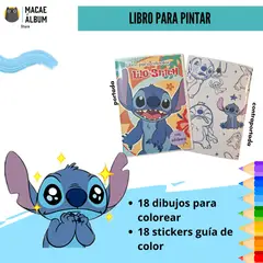 GENERICO - Libro para pintar Stitch con stickers