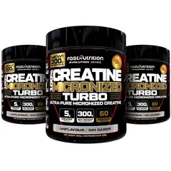 SUPRALABS - Pack 3 Creatinas monohidratadas 300g Fast Nutrition 180 porciones