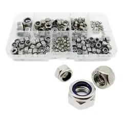 GENERICO - 200 Tuercas hexagonales acero inoxidable surtidas