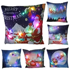 GENERICO - Fundas Almohada Navideñas LED 45x45 cm