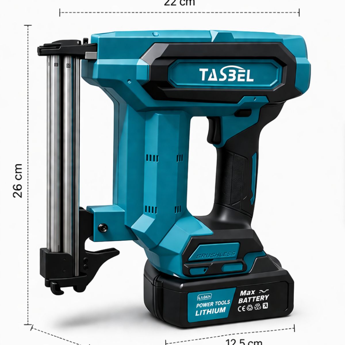 TASBEL - Pistola De Clavos Inalámbrica 220v Engrapadora electrica portatil 2 Baterías