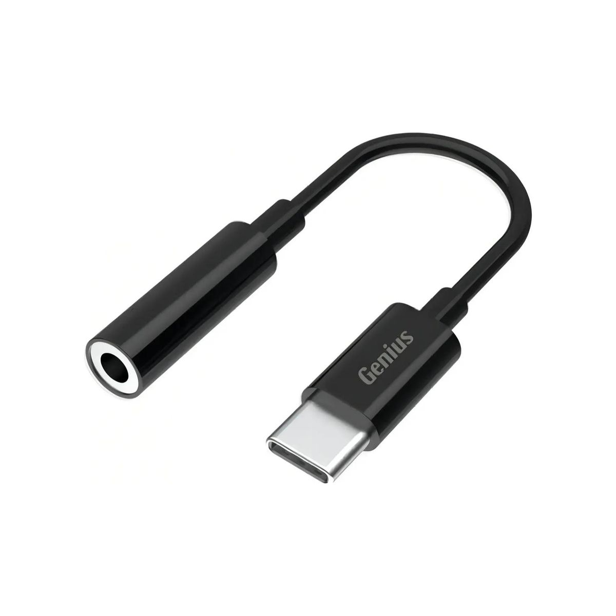 GENIUS - Adaptador De Audio USB C A Mini Plug Stereo 10cm Negro Genius