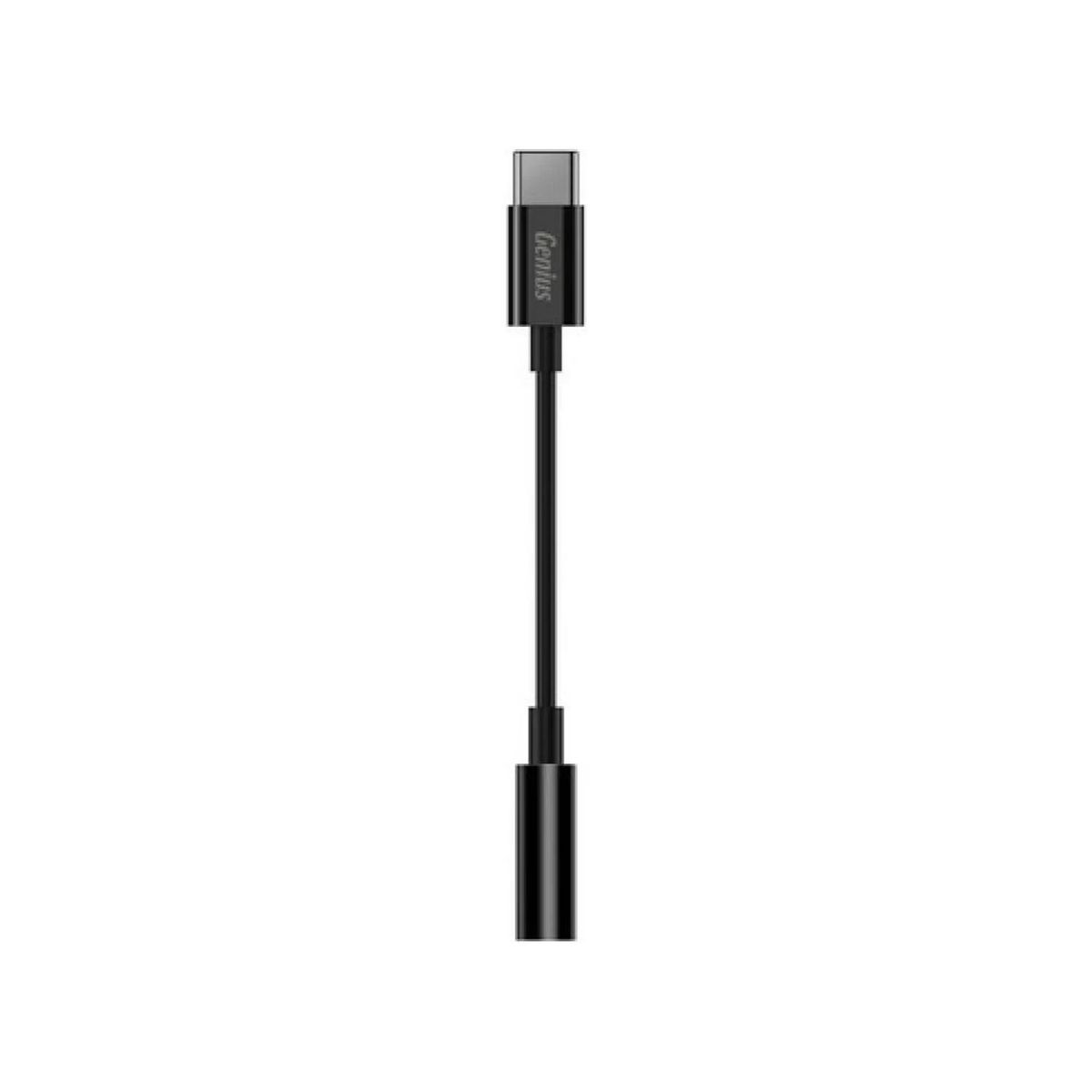 GENIUS - Adaptador De Audio USB C A Mini Plug Stereo 10cm Negro Genius