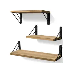 GENERICO - Repisas Flotantes Madera Soportes Metal Labg