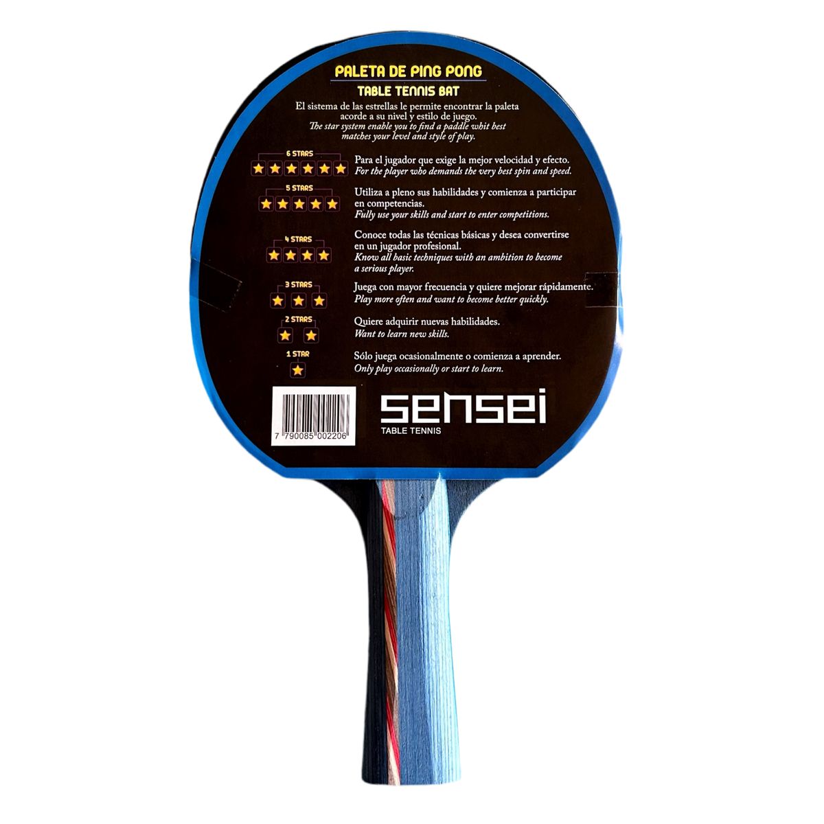 SENSEI - Paletas de Ping pong sensei 6 estrella