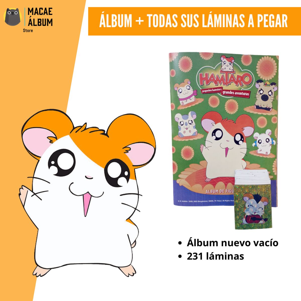 GENERICO - Álbum Hamtaro + Todas Sus Láminas A Pegar