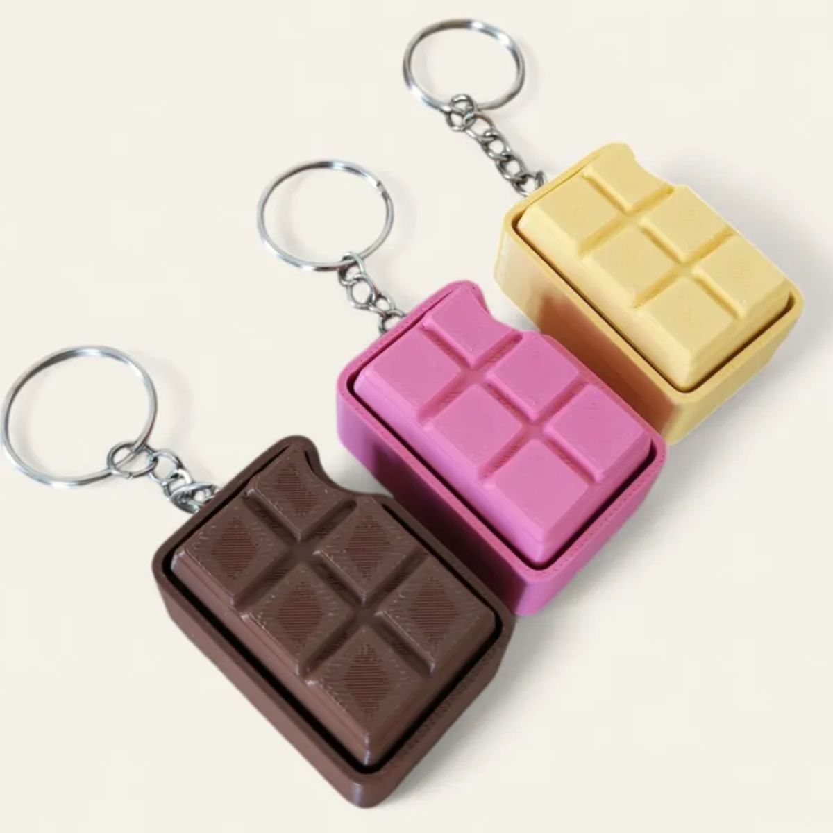 GENERICO - Figuras llaveros clicker chocolates (pack 3 un)