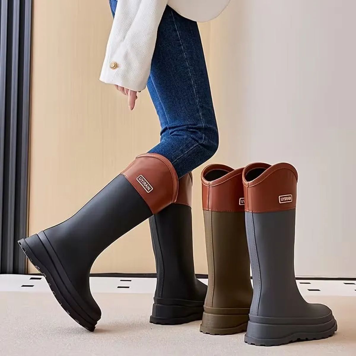 GENERICO - Botas De Agua Mujer Impermeables Lluvia Invierno Antideslizante