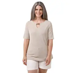 ARZANE - Polera Mujer Ecarmen Crudo