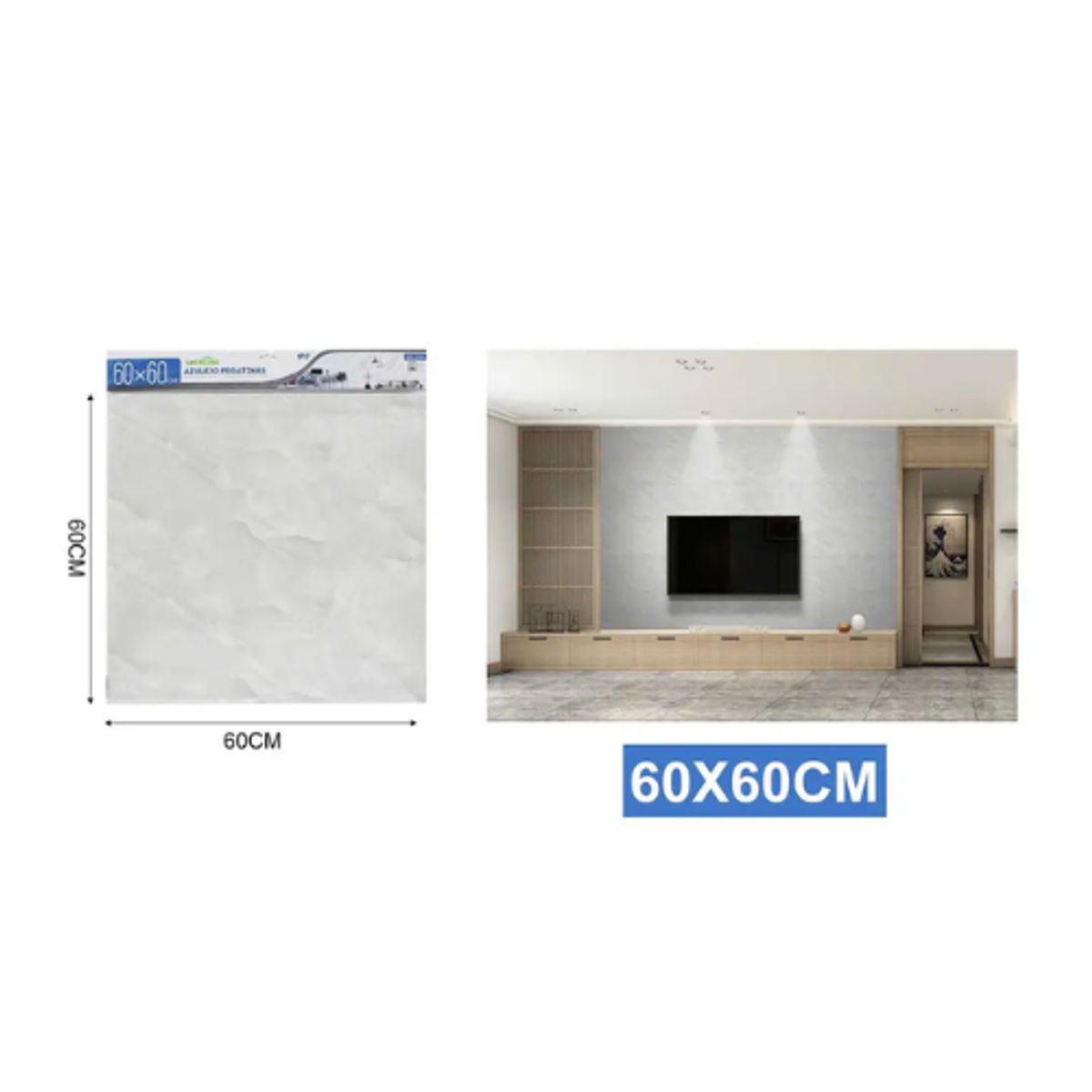 Papel Adhesivo DECOMURAL 60X60CM AZULEJO- Ideal Cocina y Baño, marca GENERICO - Foto 2