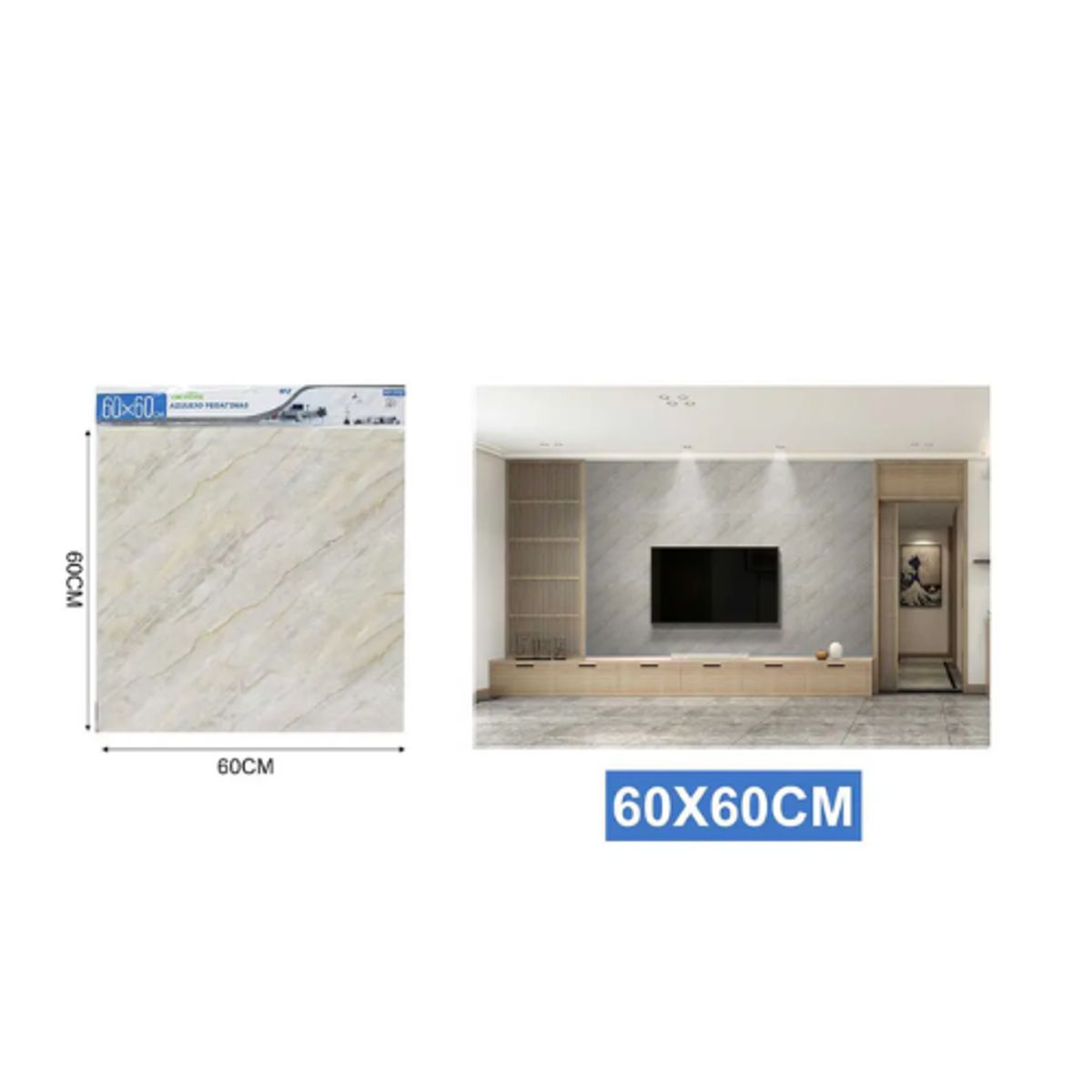 Papel Adhesivo DECOMURAL 60X60CM AZULEJO- Ideal Cocina y Baño, marca GENERICO - Foto 2