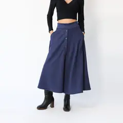 NATALIA SEGUEL - Falda Roma Gamuza Azul Francia