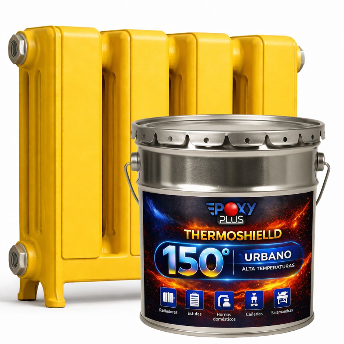 EPOXY - PINTURA ALTA TEMPERATURA - THERMOSHIELD - Tineta 4G - Amarillo Seguridad