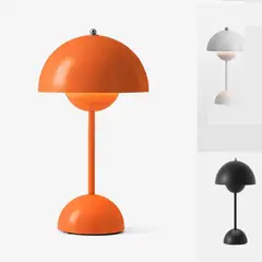 POLASUP - Lámpara de escritorio LED recargable por USB portátil y con pantalla táctil blanco negro naranja luz