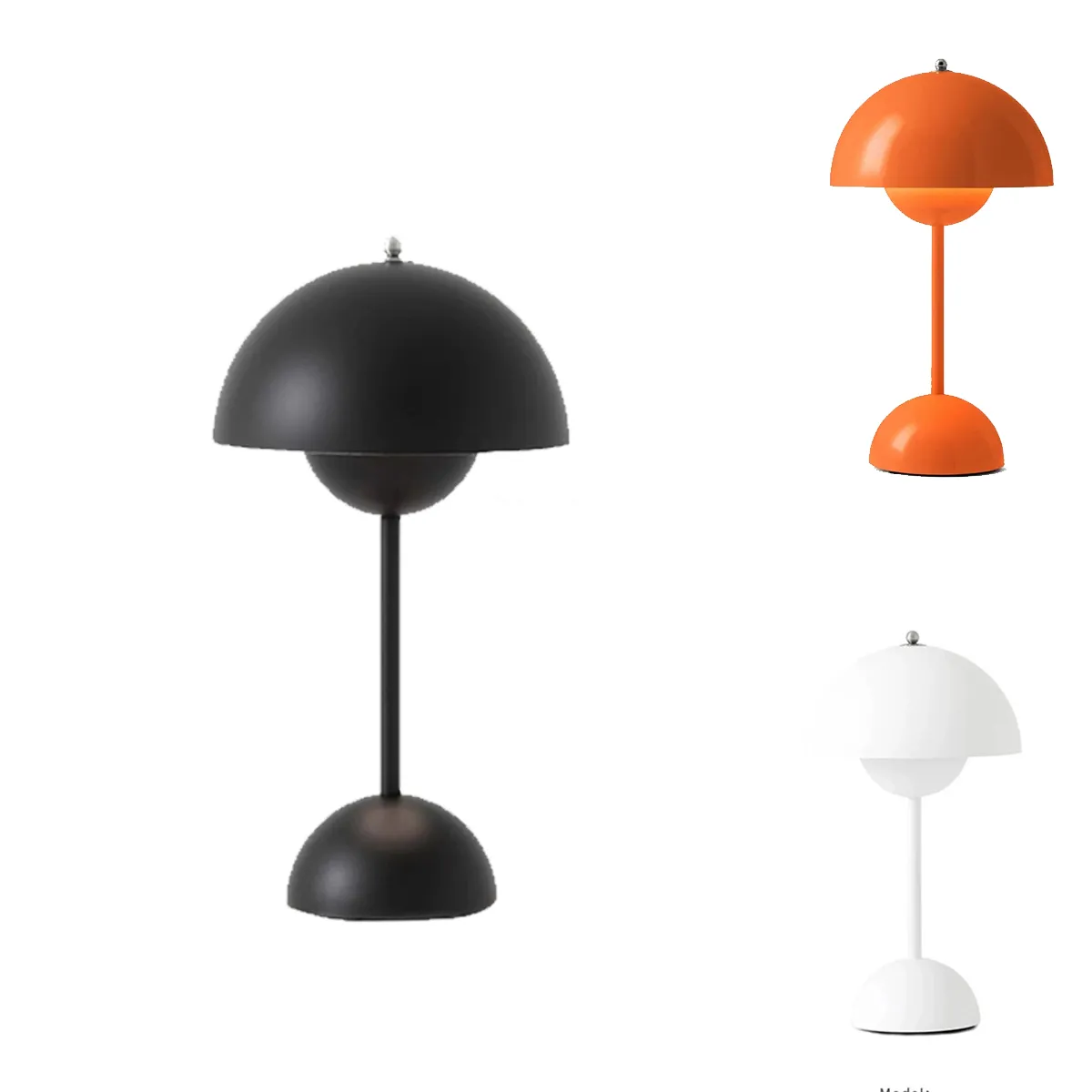 POLASUP - Lámpara de escritorio LED recargable por USB portátil y con pantalla táctil blanco negro naranja luz