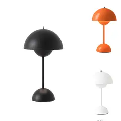 POLASUP - Lámpara de escritorio LED recargable por USB portátil y con pantalla táctil blanco negro naranja luz
