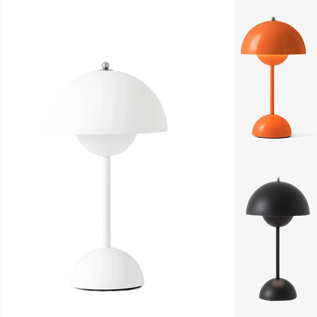 POLASUP - Lámpara de escritorio LED recargable por USB portátil y con pantalla táctil blanco negro naranja luz