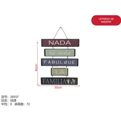 GENERICO - Letrero de madera (Nada es mas fabul que la familia - 40cm*30cm) 26937