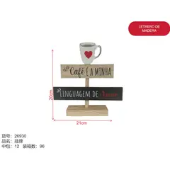 GENERICO - Letrero de madera (cafe - 20cm*21cm) 26930