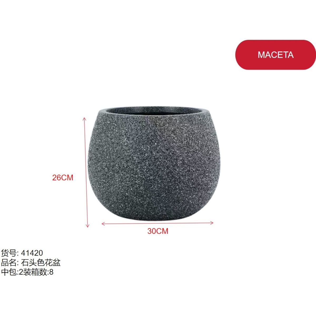 GENERICO - Maceta (negra - 26cm*30cm) 41420