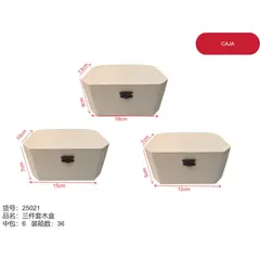 GENERICO - Caja de madera (blanca con cerradura - forma cubica ) 25021