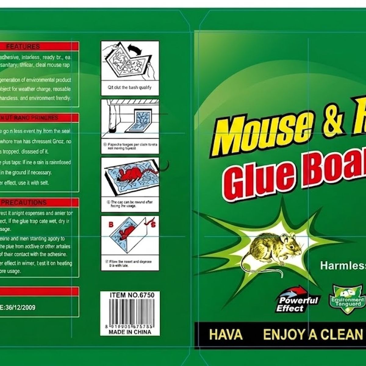 GENERICO - Pack de 10 Trampa adhesiva para ratones y ratas