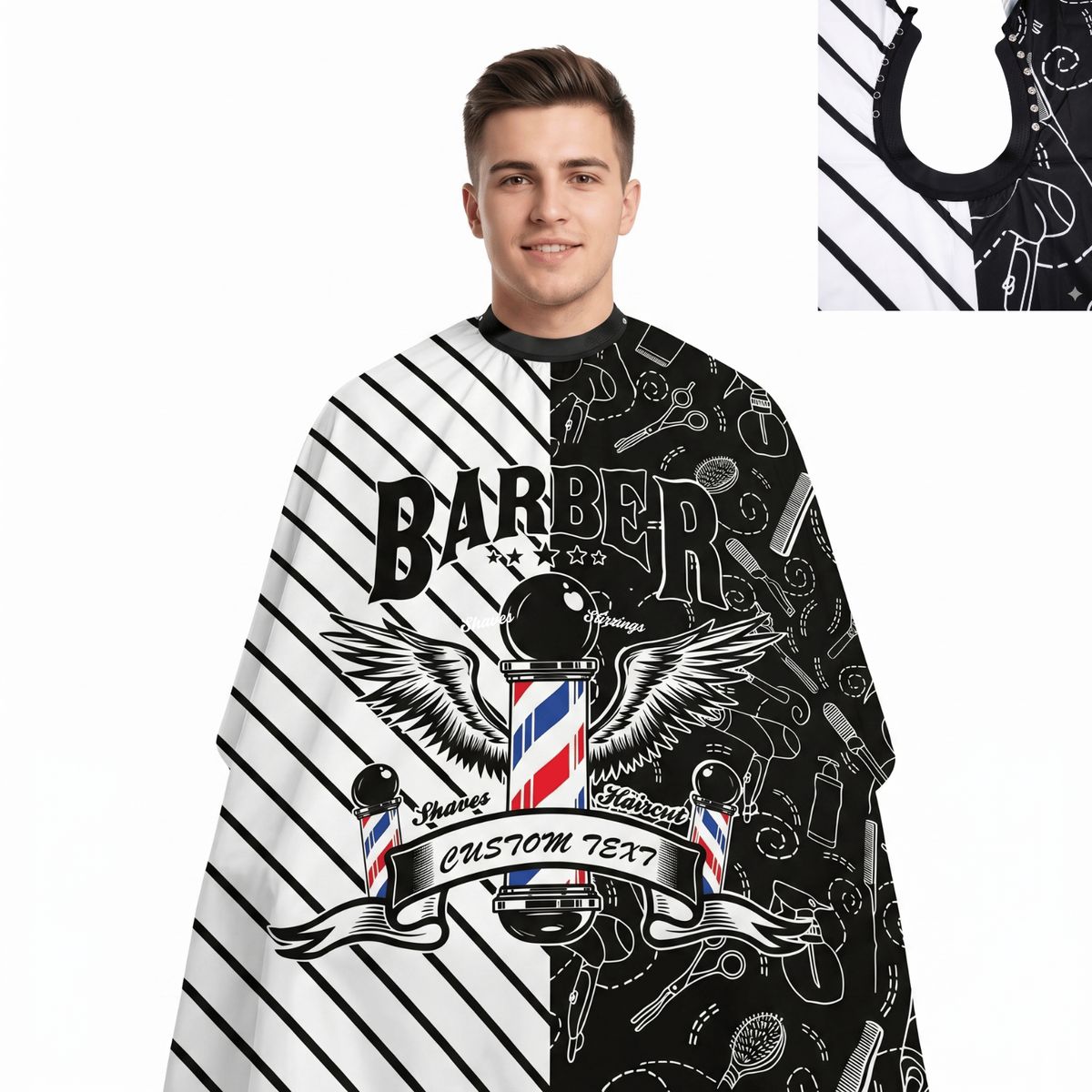 GENERICO - Capa Cuello de Goma BarberShop