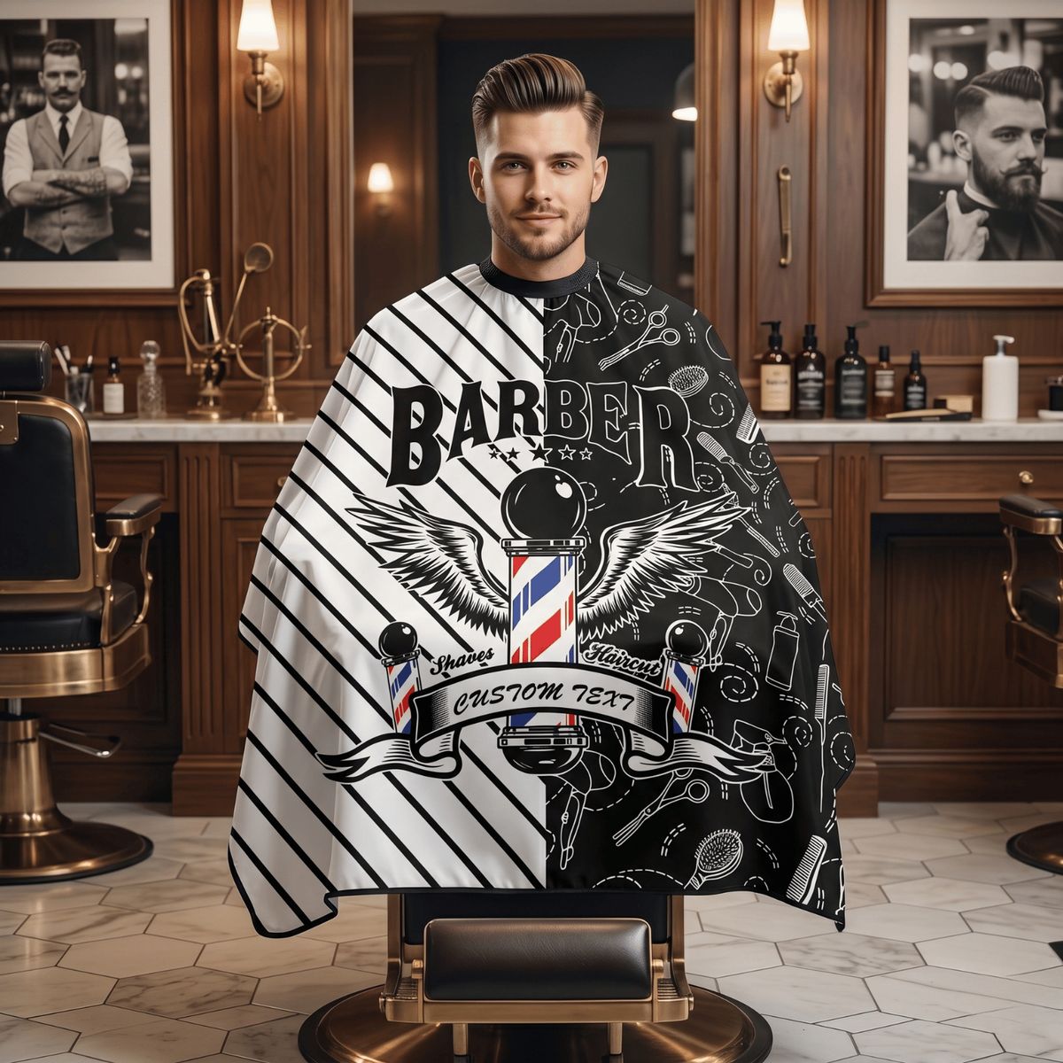GENERICO - Capa Cuello de Goma BarberShop