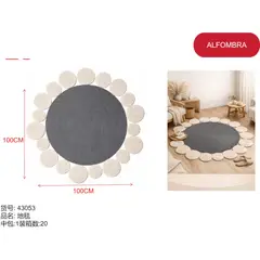 GENERICO - Alfombra (FLOR CON CIRCULOS - 100CM) 43053