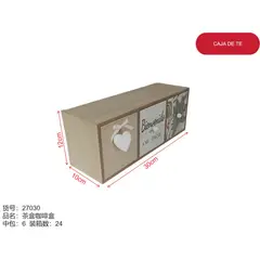 GENERICO - Caja madera (3 gavetas con diseño) 27030.