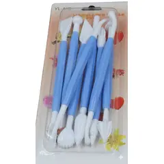 GENERICO - Juego de 8 Estecas o Modelador de doble punta para Esculpir en Fondant en Celeste
