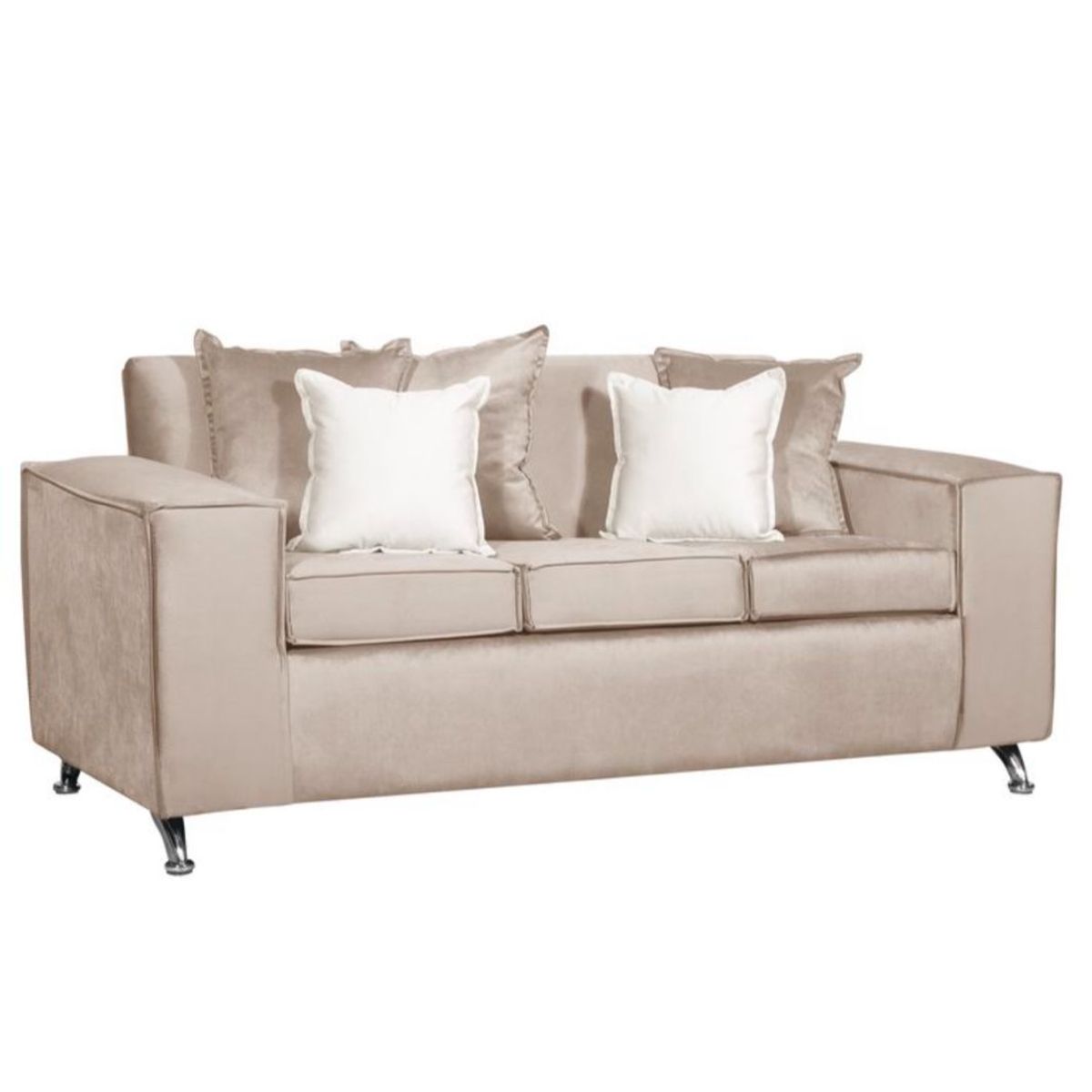 GENERICO - SOFA ROSES 3 CUERPOS BEIGE FELPA